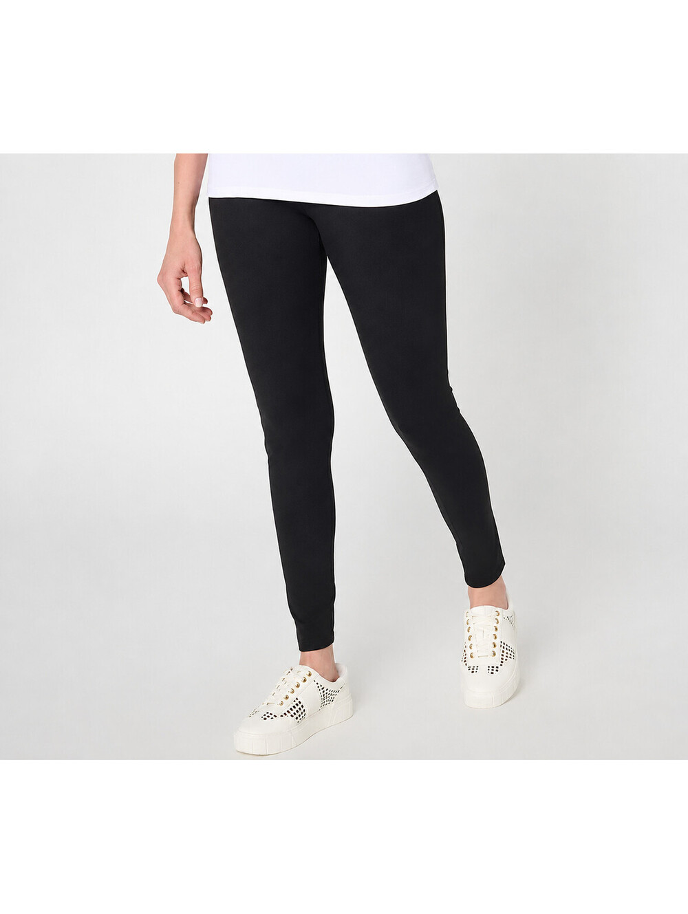 Denim & Co. Essentials Regular Ankle Length Leggings Black, Size 2X